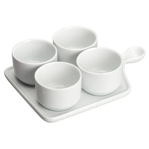 Winco WDP016-102
 5 Oz.
 Porcelain
 Bright White
 Round
 qt.et Tapas Set ( 12 Sets per Case )
