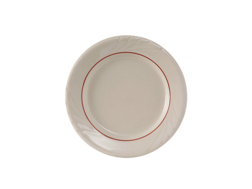 Tuxton YBA-062 6-1/4" Ceramic Eggshell With Berry Band Round Plate (3 Dozen Per Case)