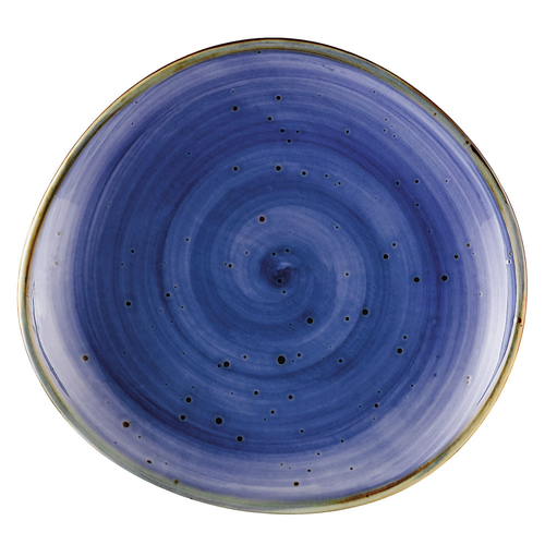 CAC China TUS-8-BLU Starry Night Blue Porcelain Round Tucson Plate (3 Dozen Per Case)