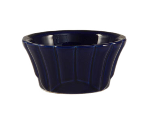 CAC China RMK-F4-BLU 4 Oz. Floral Ceramic RMK Ramekin (4 Dozen Per Case)