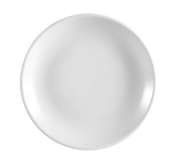 CAC China COP-22 8" Dia. Super White Porcelain Round COP Plate (3 Dozen Per Case)