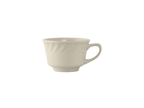 Tuxton MEF-080 3-7/8" 8 Oz. Ceramic American White/Eggshell Cup (3 Dozen Per Case)