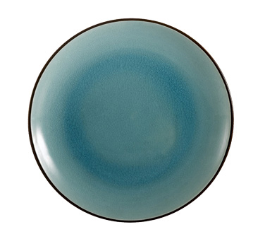 CAC China 666-16-BLU 10" Dia. Lake Blue Ceramic Round Japanese Style Plate (1 Dozen)