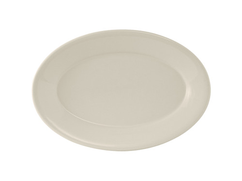 Tuxton TRE-913 Ceramic American White/Eggshell Oval / Oblong Platter (1 Dozen)