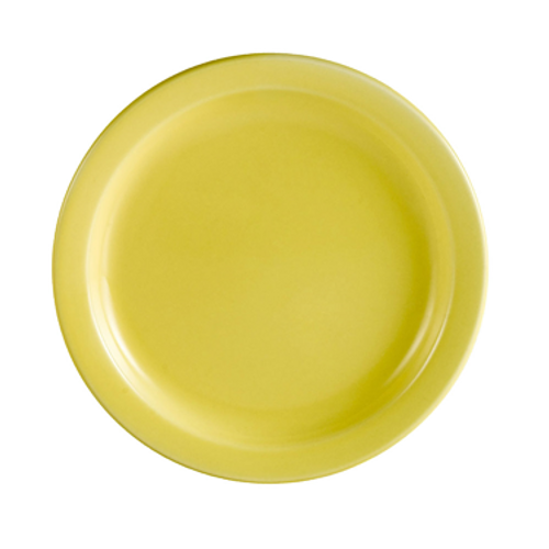 CAC China L-7NR-Y 7.25" Dia. Yellow Ceramic Round Las Vegas Plate (3 Dozen Per Case)