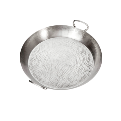 American Metalcraft GP21 21.75" W x 4.75" H Round Hammered Stainless Steel Griddle Paella Pan