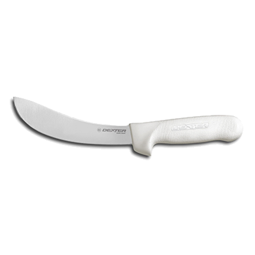 Dexter SB12-6 6" White Sani-Safe Skinning Knife with Polypropylene Handle