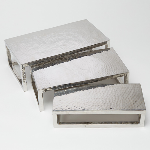 American Metalcraft HMPRR3 14.5 L x 8.25" W x 5.13" H Rectangular Stainless Steel Riser Set
