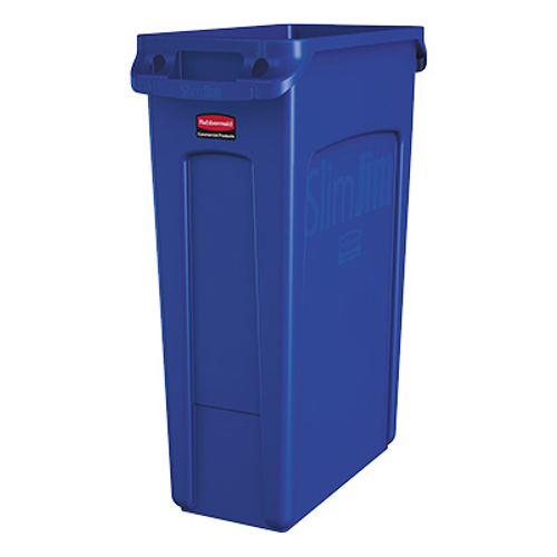 Rubbermaid 1956185 23 Gal. Plastic Blue Slim Jim Container (4 Each Per Case)