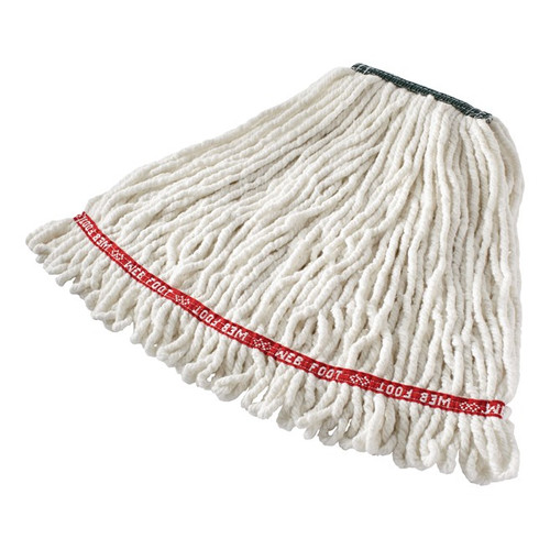 Rubbermaid FGA21206WH00 Medium White Cotton Looped End Web Foot Wet Mop