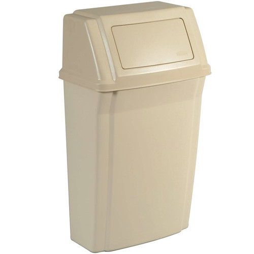 Rubbermaid FG782200BEIG 15 Gal. Beige Plastic Rectangular Slim Jim Container