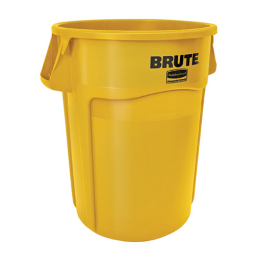 Rubbermaid FG265500YEL 55 Gallon High-Impact Plastic Yellow BRUTE Container (3 Each Per Case)