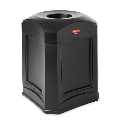 Rubbermaid FG9W0200BLA 35 Gallon Black Funnel Top Container