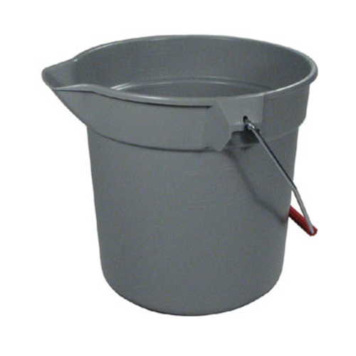 Rubbermaid FG296300GRAY 10 qt. Gray Round Bucket