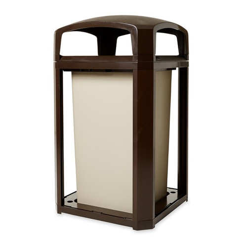Rubbermaid FG397500SBLE 50 Gal. Brown Plastic Landmark Series Classic Container