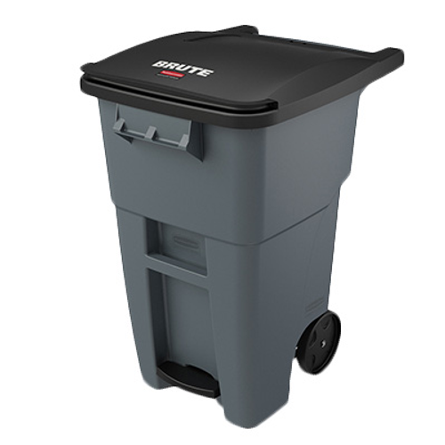 Rubbermaid 1971956 50 Gallon Gray Step-On Rollout Container
