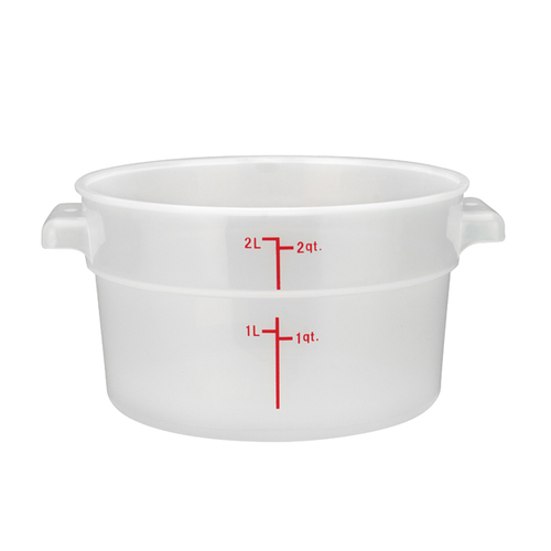 Winco PTRC-2 2 Qt. Translucent Round Polypropylene Storage Container