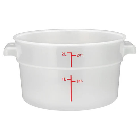 Winco PTRC-2 2 Qt. Translucent Round Polypropylene Storage Container