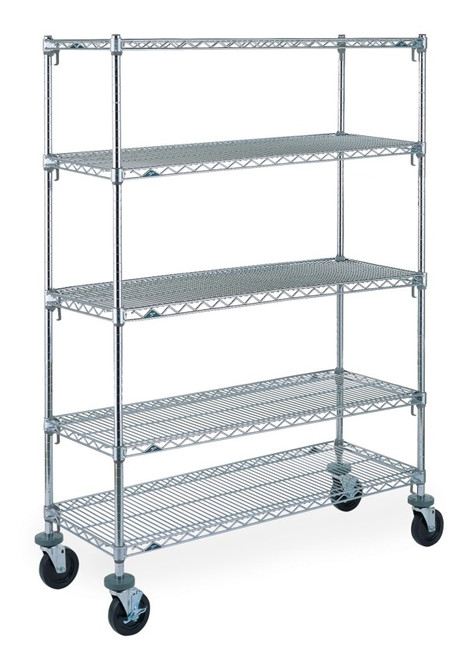 Metro 5A456EC Super Adjustable Super Erecta Stem Caster Cart 48"W Chrome Finish Shelves & Posts