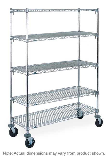 Metro 5A456EC Super Adjustable Super Erecta Stem Caster Cart 48"W Chrome Finish Shelves & Posts