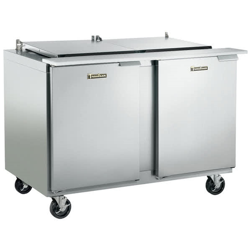 Traulsen UST4812LL-0300 48" W Two-Section Reach-In Dealer's Choice Compact Prep Table Refrigerator with low-profile flat cover