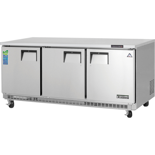 Everest Refrigeration ETBF3 71.13"W Three-Section Solid Door Undercounter/ Worktop Freezer