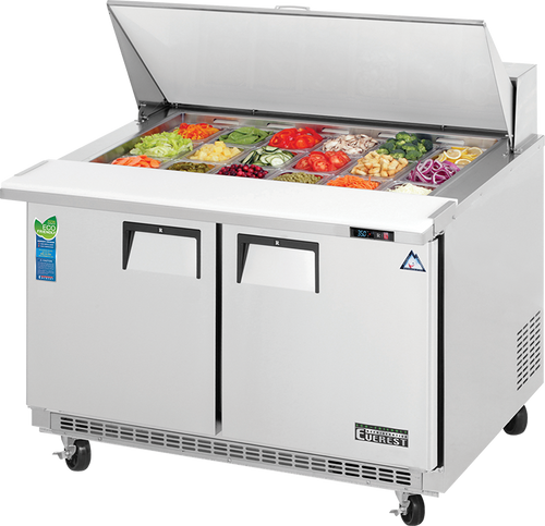 Everest Refrigeration EPBR2 47.5" W Two-Section Two Door Sandwich Prep Table