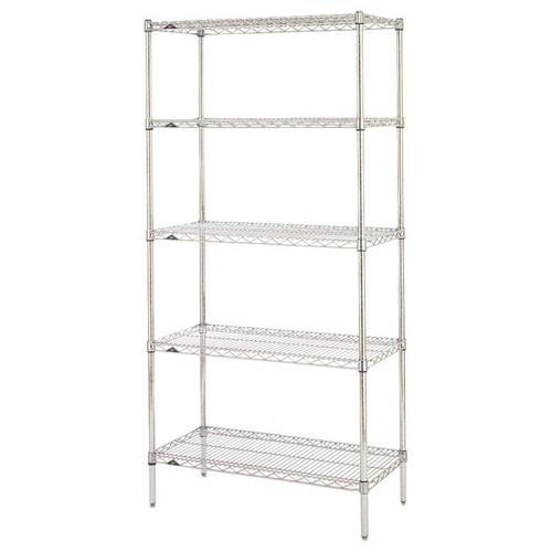 Metro 5N537BR Super Erecta Starter Shelving Unit 36"W Super Erecta Brite Finish