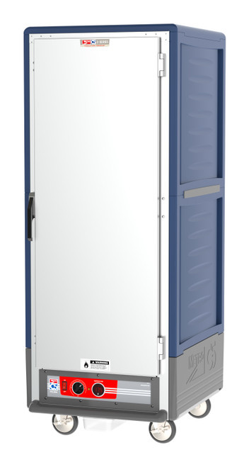 Metro C539-HFS-L-BU  C5 3 Series Blue Full-Size Insulated Heated Holding Cabinet with Solid Door and Lip Load Slides - 120V
