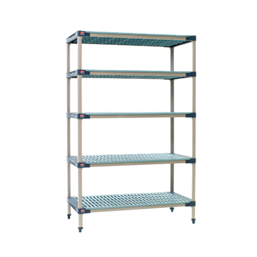 Metro 5X457G4 Metromax 4 Starter Shelving Unit 48"W Rust Proof 800 Lbs. Capacity Per Shelf 2000 Lbs. Capacity Per Unit