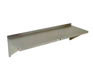 John Boos EWS8-1248 Shelf Wall-Mounted 48"W 1-1/2"H Rear Up-Turn 18/430 Stainless Steel With # 4 Polish