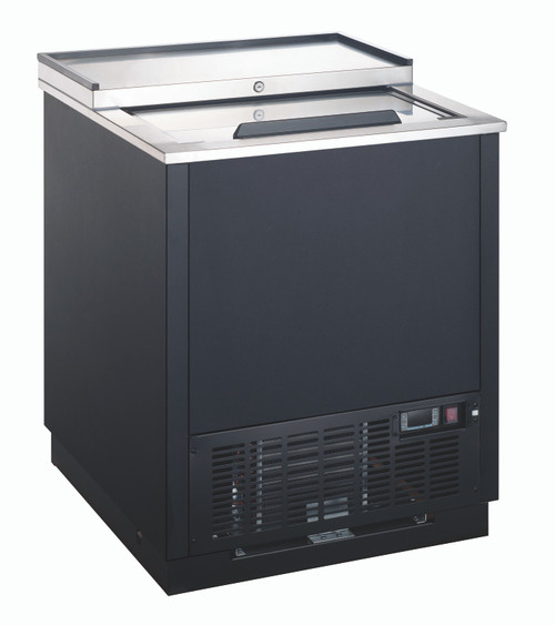 Admiral Craft USGF-1L 26.5" W Black Top Sliding Door U-STAR Glass Froster - 115 Volts