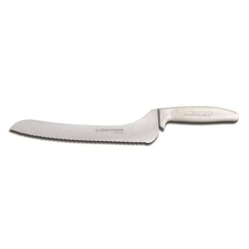 Dexter S163-9SC-PCP 9" White Scalloped Edge Sani-Safe Sandwich Knife with Polypropylene Handle