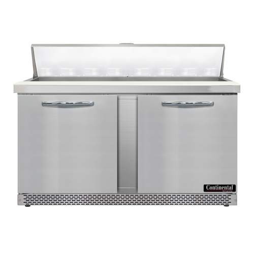 Continental Refrigerator D60N16-FB 60" W Two-Section Two Door Designer Line Sandwich Unit