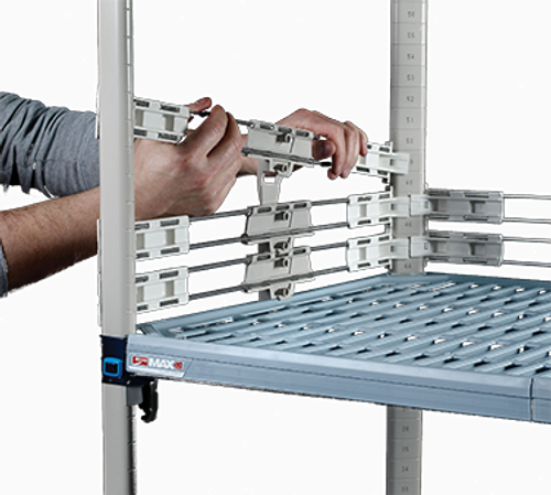 Metro Mql36-2S Metromax Q Stackable Shelf Ledge 36"W Back Snaps On Polymer & Stainless Steel,