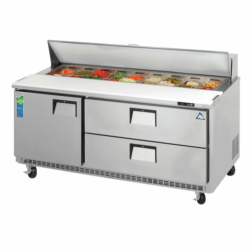 Everest Refrigeration EPBNR3-D2 71.13" W Two-Section One Door Drawered Sandwich Prep Table