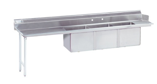 Advance Tabco DTC-3-1624-83L-X Stainless Steel 3 Compartment Left Drain Dishtable