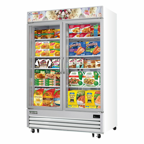 Everest Refrigeration EMGF48 54.75"W Two-Section Glass Door Reach-In Glass Door Merchandiser Freezer