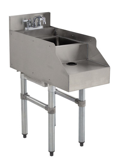 Advance Tabco CR-RS-12-X 12" W x 26" D x 33" H Stainless Steel Special Value Underbar Basics Blender Station with Dump Sink