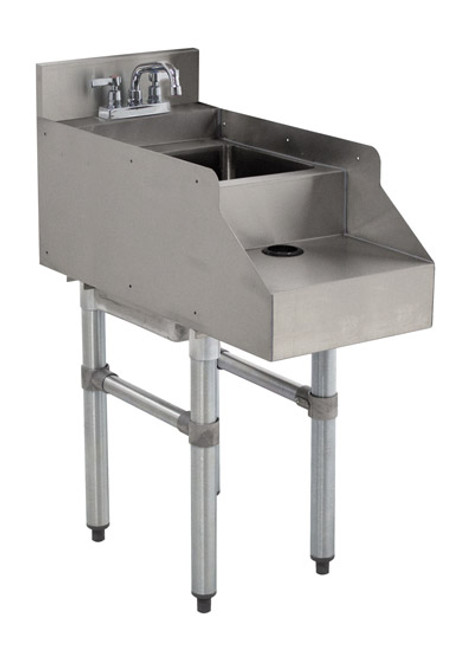 Advance Tabco CR-RS-12-X 12" W x 26" D x 33" H Stainless Steel Special Value Underbar Basics Blender Station with Dump Sink