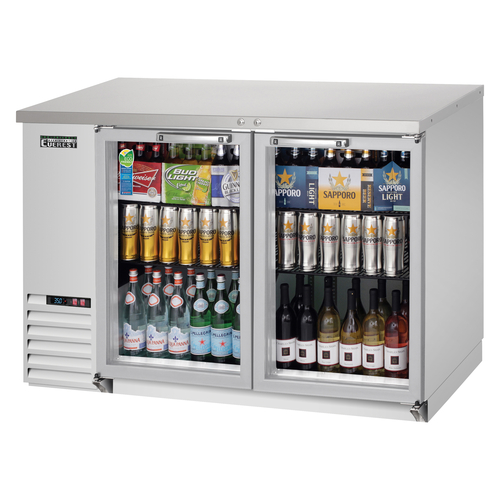 Everest Refrigeration EBB48G-SS 49"W Two-Section Glass Door Back Bar Refrigerator