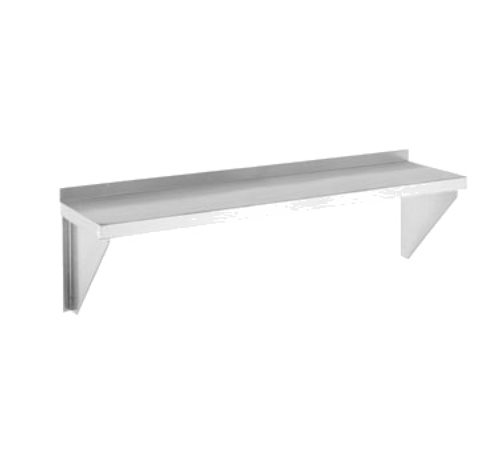 Channel SWS1224 Shelf Wall-Mounted Solid 24"W Brackets 18/304 Stainless Construction