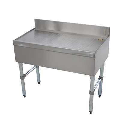 Advance Tabco CRD-18-X 18" W x 21" D Open Base 4" Splash Special Value Underbar Drainboard