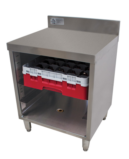 Advance Tabco CRCR-24-CT-X 24" W x 21" D Stainless Steel Drainboard Top Special Value Underbar Basics Closed Glass Rack Cabinet