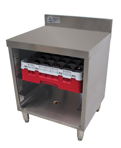Advance Tabco CRCR-24-CT-X 24" W x 21" D Stainless Steel Drainboard Top Special Value Underbar Basics Closed Glass Rack Cabinet