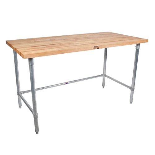 John Boos JNB03 Wood Top 60"W x 24"D x 35"H 1-1/2" thick Edge Grain Flat Top Work Table