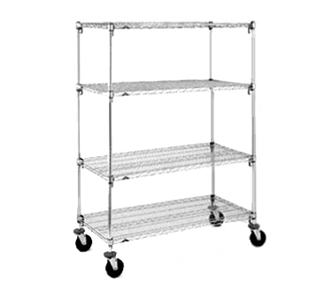 Metro A356BC Super Adjustable Super Erecta Stem Caster Cart Wire 48"W Chrome Shelves & Chrome Plated Posts