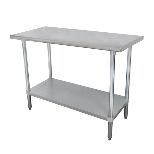 Advance Tabco ELAG-245-X 60" W x 24" D Stainless Steel Top Galvanized Adjustable Undershelf Work Table