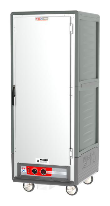Metro C539-HFS-4-GY C5 3 Series Gray Full-Size Insulated Heated Holding Cabinet with Solid Door and Fixed Wire Slides - 120V