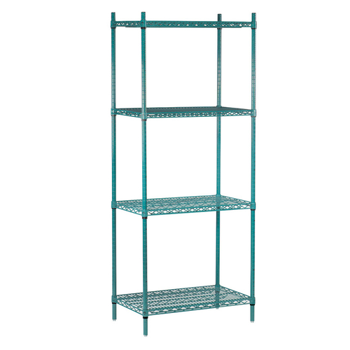 Advance Tabco EGG-1848-X 48" W x 18" D Green Epoxy Coated 4 Shelves Special Value Shelving Unit